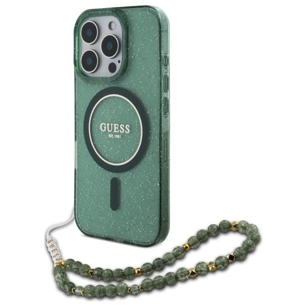 Iphone 16 Pro Max Magsafe Glitzerhülle Mit Perlenriemen Von Guess