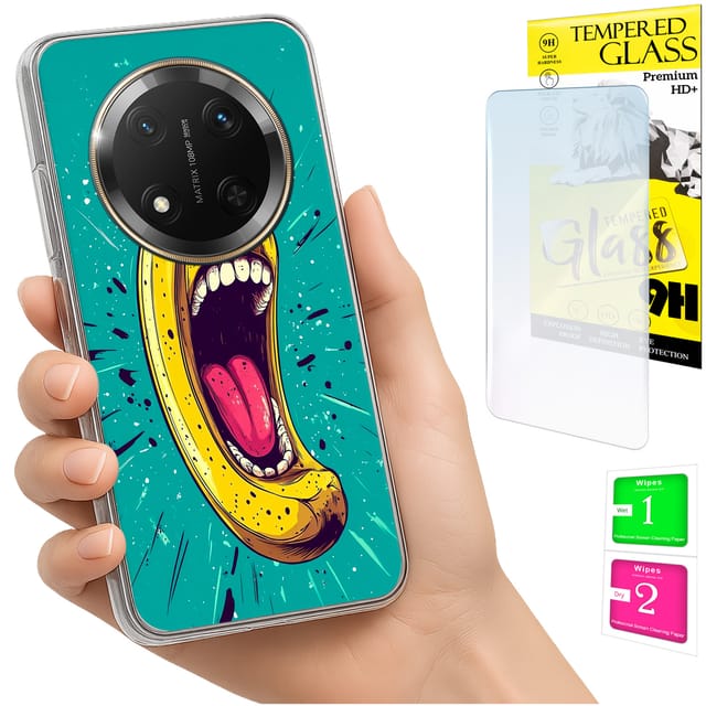 Schutzhülle Für Honor Magic7 Lite: Foto-rückseite Mit Bananen- Und Glasmotiv