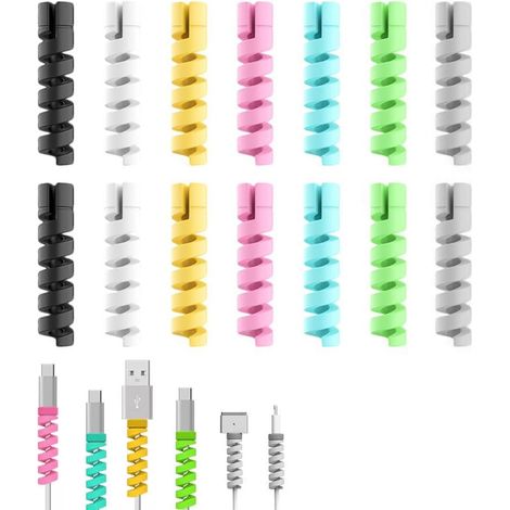 14-teiliges Kabelschutzset, Ladeschutz Für Typ-c-ladegeräte, Schnellladefunktion, Alle Handys, Ladekabel, Mauskabel, Usb-kabel (7 Farben)