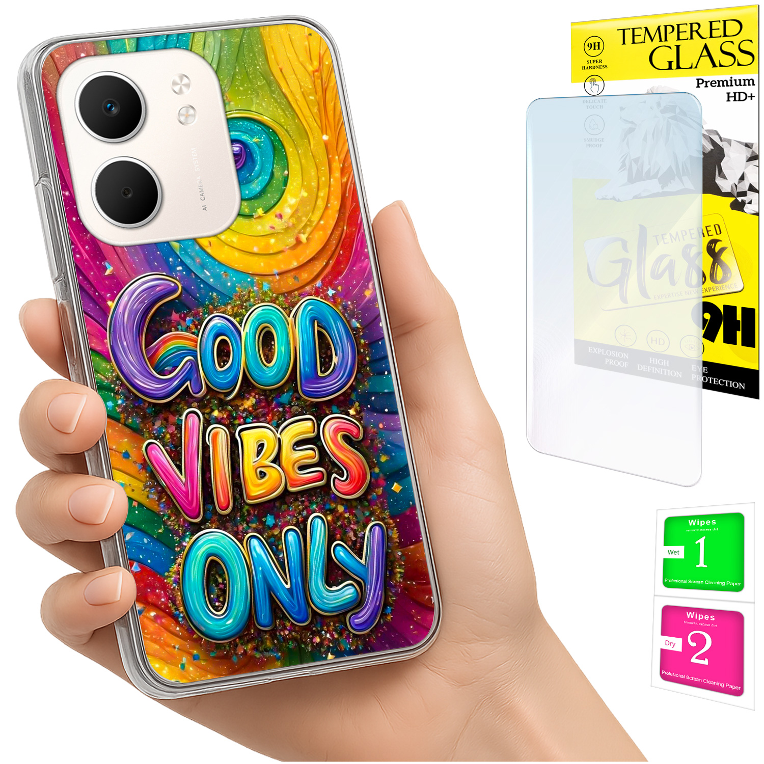 Schutzhülle Für Oppo A5x: Foto-rückseite Mit Vibes-technologie Und 9h-glas