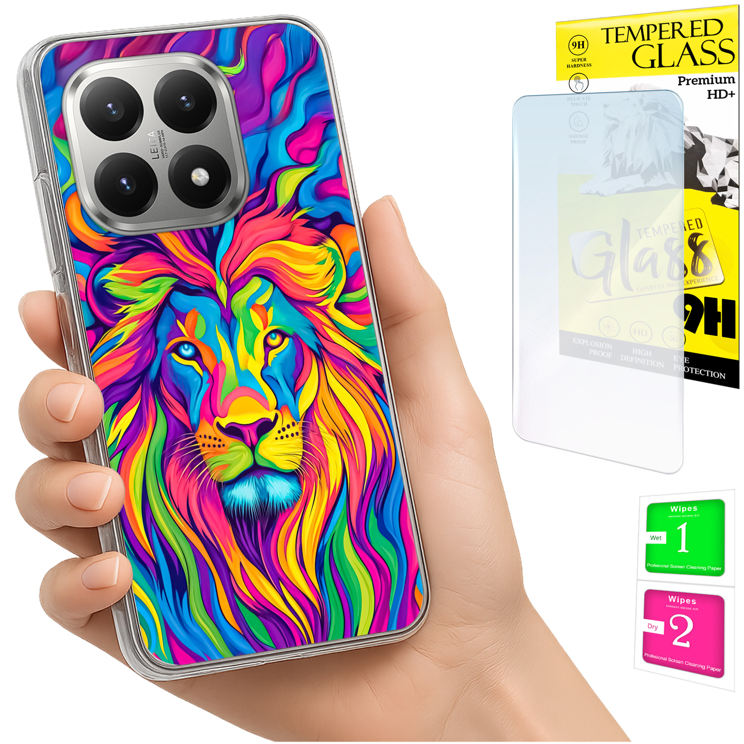 Schutzhülle Für Xiaomi 15t Mit Foto-rückseite, Löwenmotiv + 9h-glas