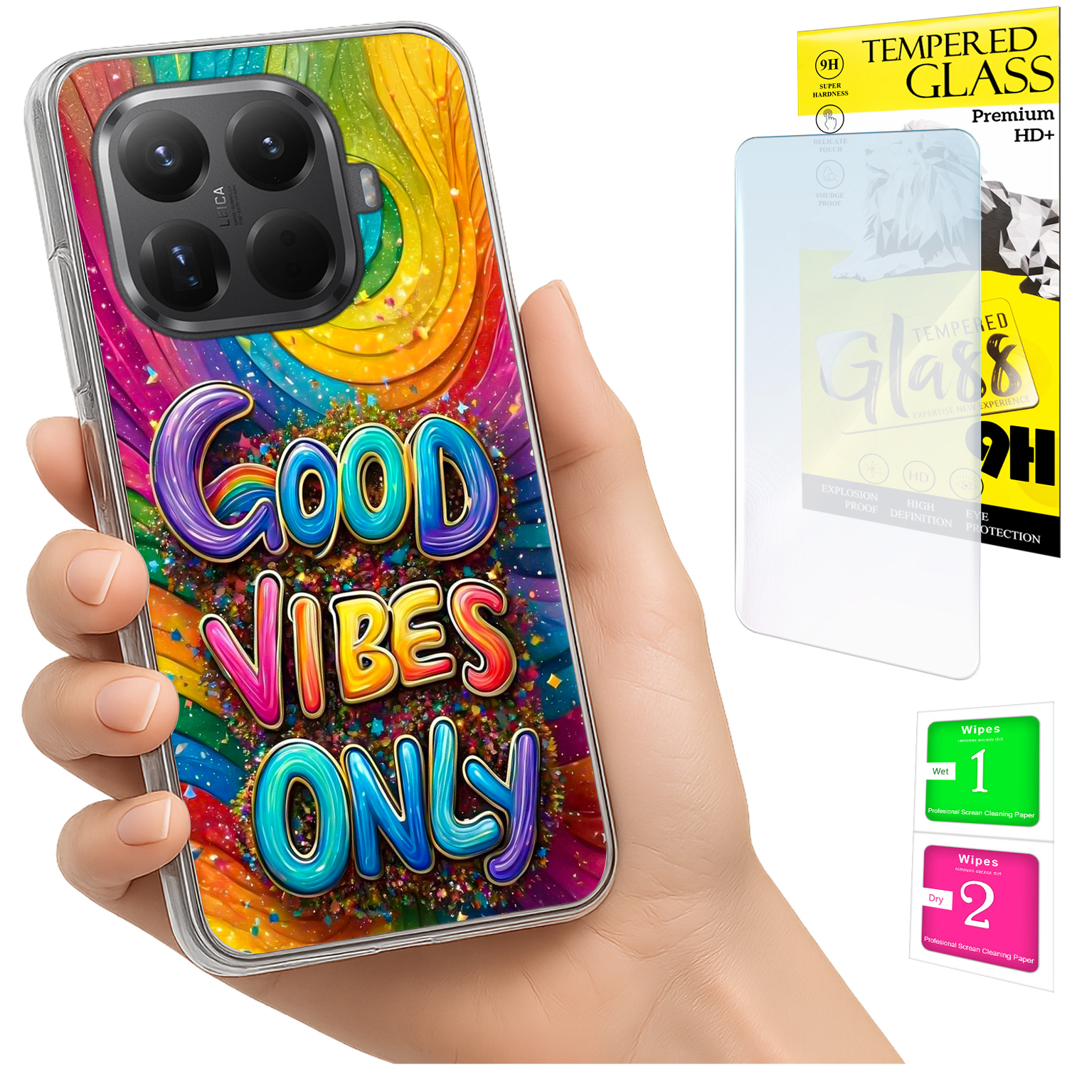 Schutzhülle Für Xiaomi 15t Pro Mit Foto-rückseite, Grafikdesign Vibes Und 9h-glas