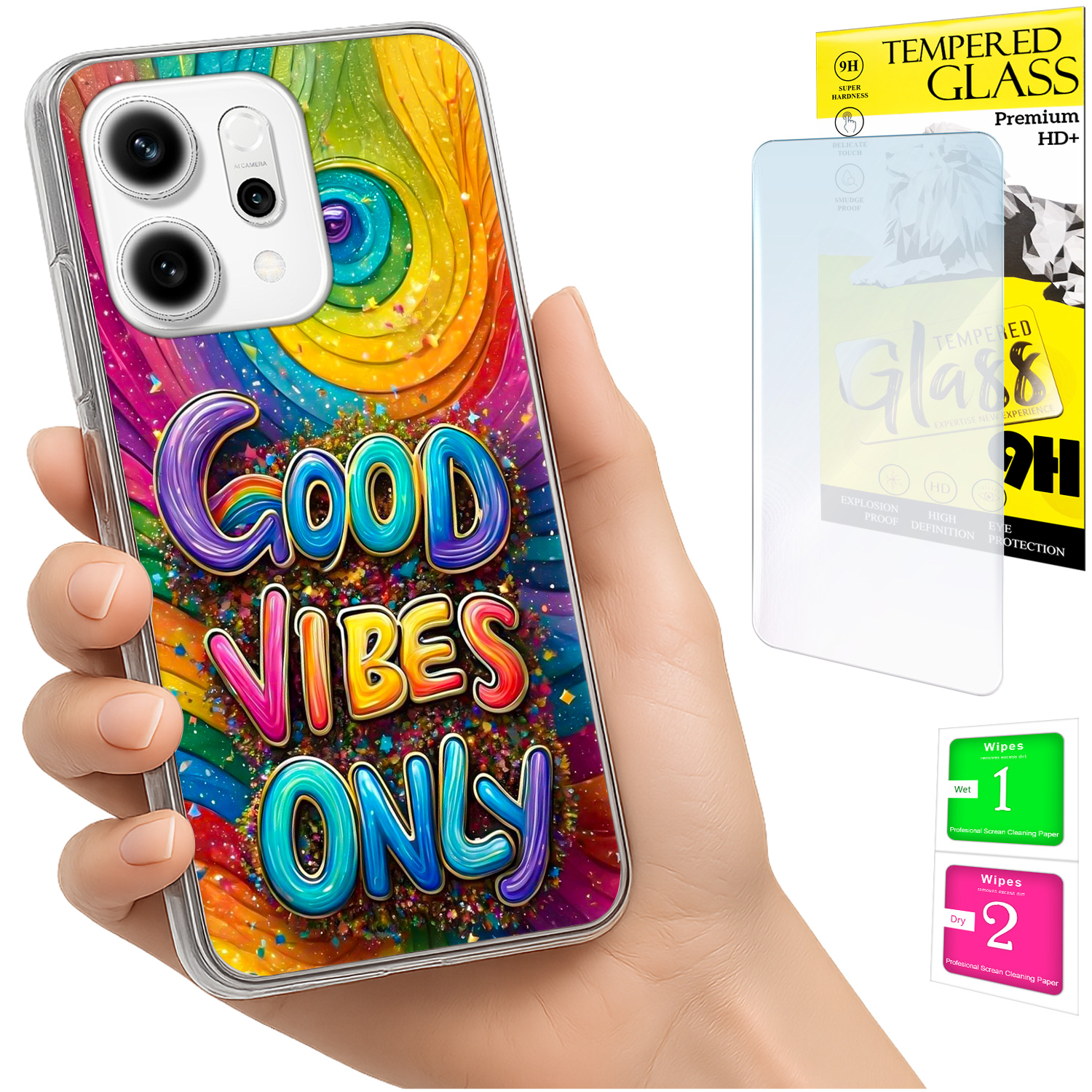 Schutzhülle Für Oppo Reno 14f / 14 Fs 5g Fotohülle Rückseite Vibes + Glas
