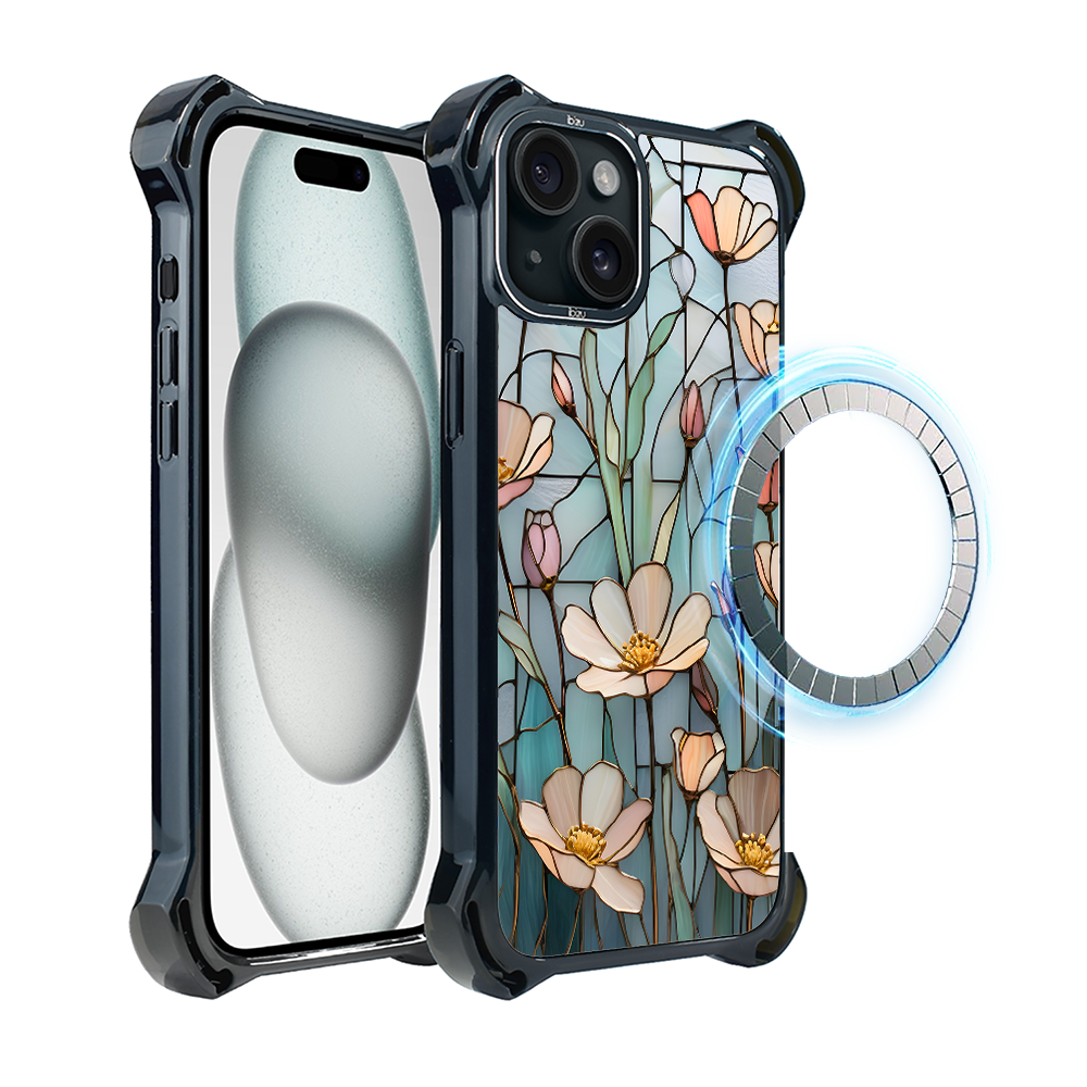 Iphone 15 Plus Ibizu Dropguard Ultra Hülle Mit Magsafe, Glasfarben, Wildflower Whisper