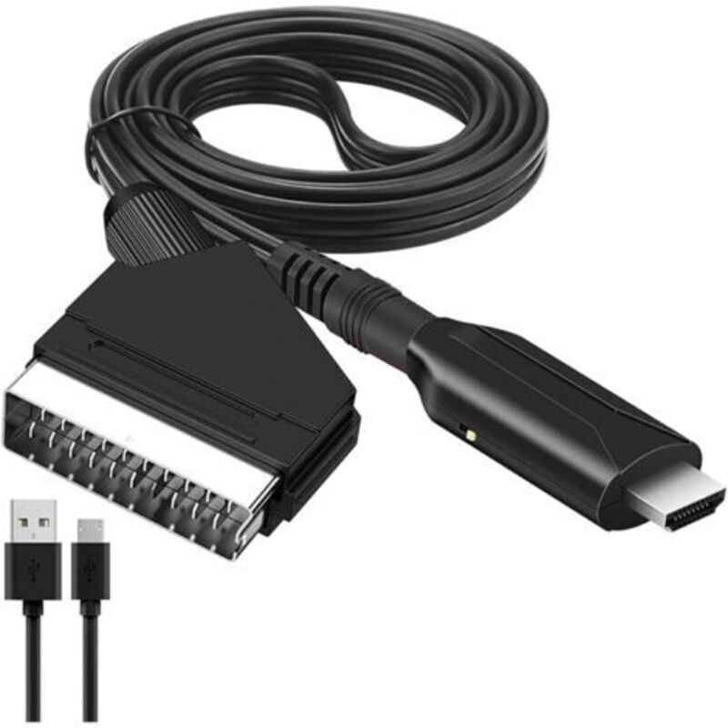 Scart-zu-hdmi-konverter, Scart-zu-hdmi-plug-&-play-adapterkabel, Rgb-av-kabel Mit Scart-videoausgangsadapter Für Hdtv, Set-top-box, Vhs, Xbox, Ps3, Sky, Dvd, Blu-ray