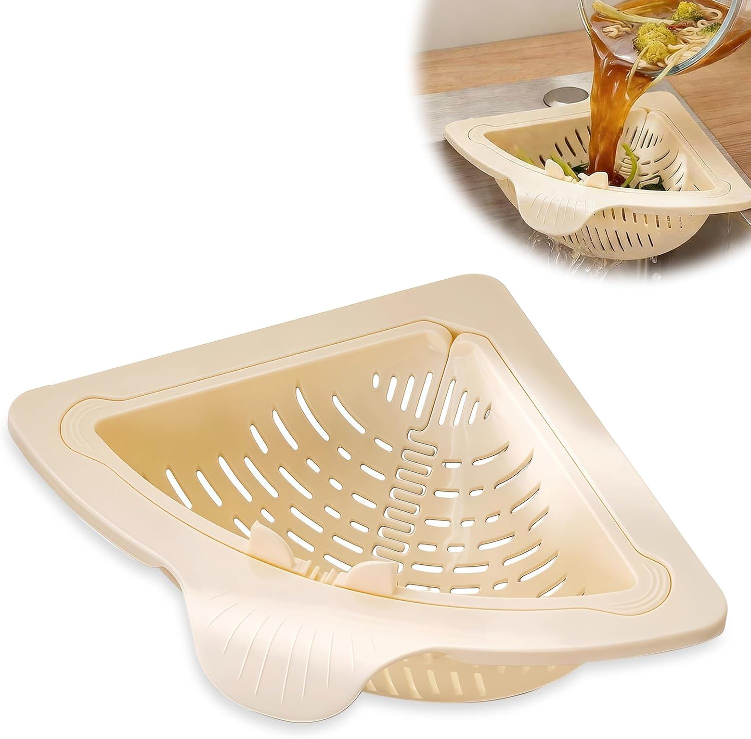 Sink Strainer, Triangular Sink Strainer, Triangular Sink Strainer Basket, Magnetic Triangular Drain Basket For Hanging, Storage Rack For Food Leftovers