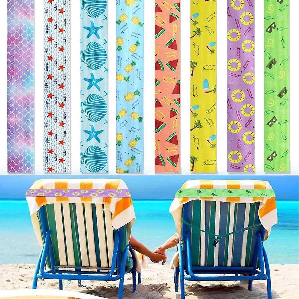 Stück Handtuchgurte Für Strandstühle, 40 X 5 Cm Dehnbare Gummihandtuchgurte Für Den Strand, Winddicht