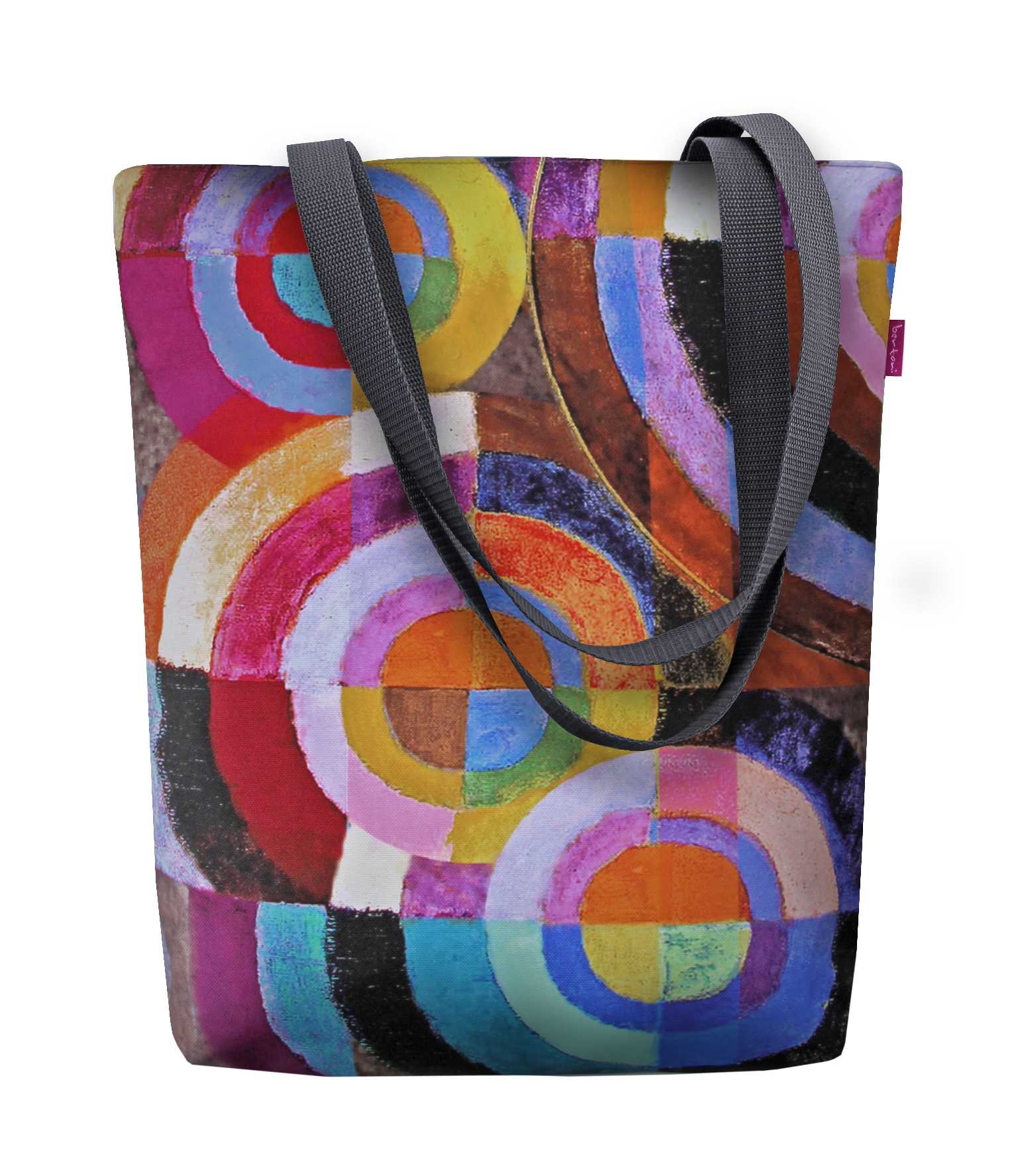 Sonnengelbe Stofftasche - Kreise