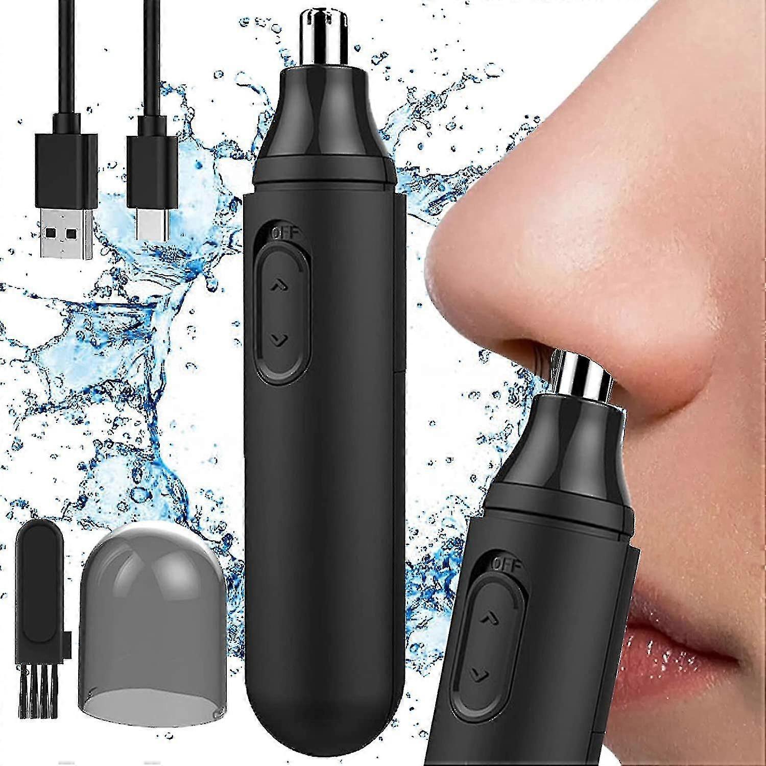 Wiederaufladbarer Ohr- Und Nasenhaartrimmer Für Damen Und Herren, Schmerzfreier Nasenhaartrimmer, Ipx7 Wasserdichter Gesichtshaartrimmer, Usb-aufladbar