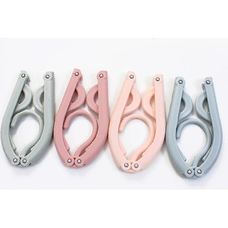 Set Mit 4 Faltbaren Reisekleiderbügeln Mit Clips, Campingkleiderbügeln, Kunststoffkleiderbügeln, Multifunktionalen Faltkleiderbügeln