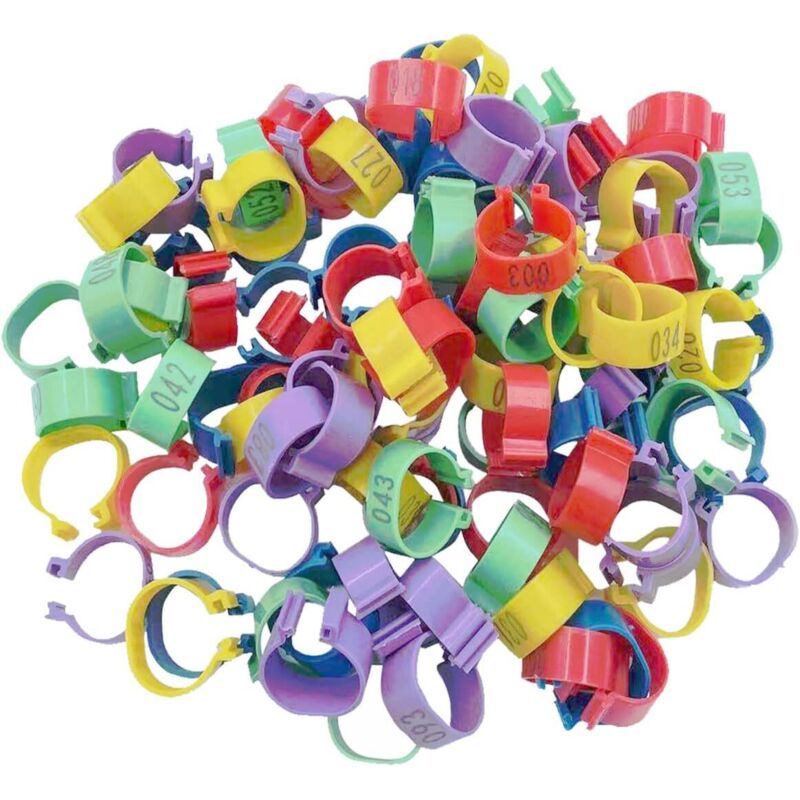 Geflügel-klemmringe, 100 Stück, 10 Mm, Beschriftung, Gemischte Farben, Hühnerschenkelringe, 10 Farben, Taubenringe