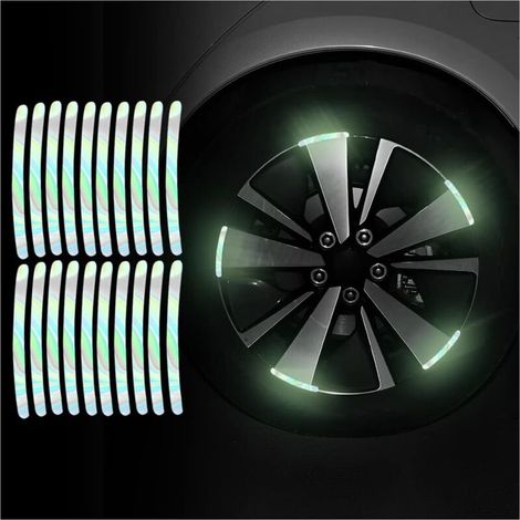 Set Mit 20 Farbenfrohen, Reflektierenden Aufklebern Für Autofelgen, Wasserschutz Für Autoreifen
