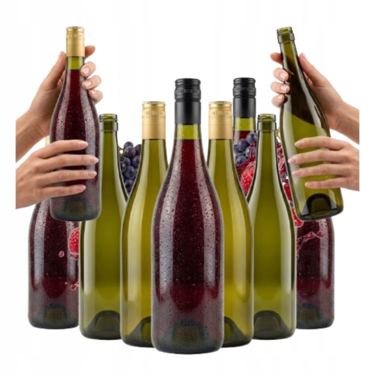 10x Glasweinflaschen 1l Olivenflasche Für Rotwein, Rosélikör