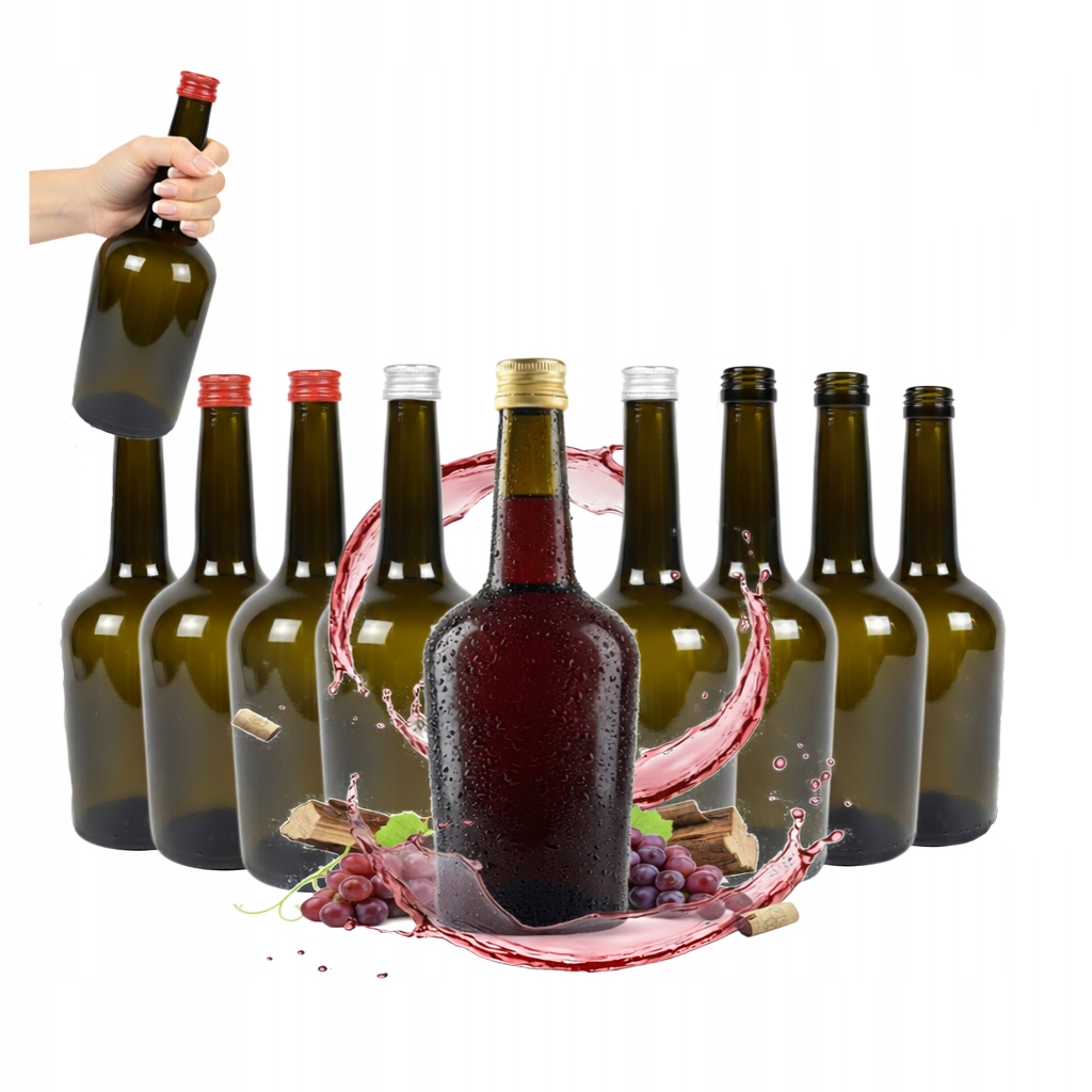 10 Flaschen Gloria Olive, 500 Ml Glasflasche Für Liköre, Weinessig Und Saft