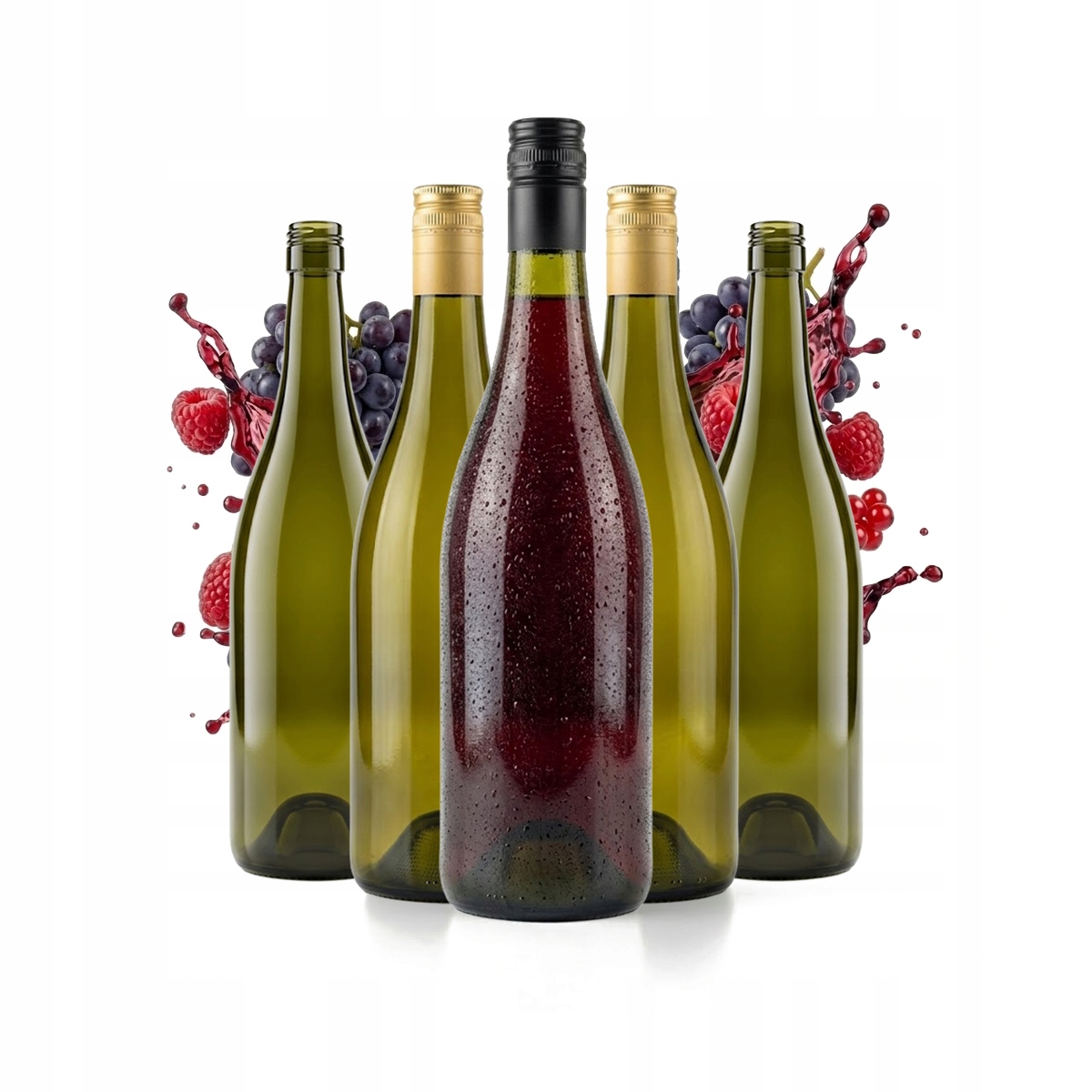 Set Mit 5 Weinflaschen (1 L), Olivenflasche Für Weinalkoholtinkturen, 5 Stück