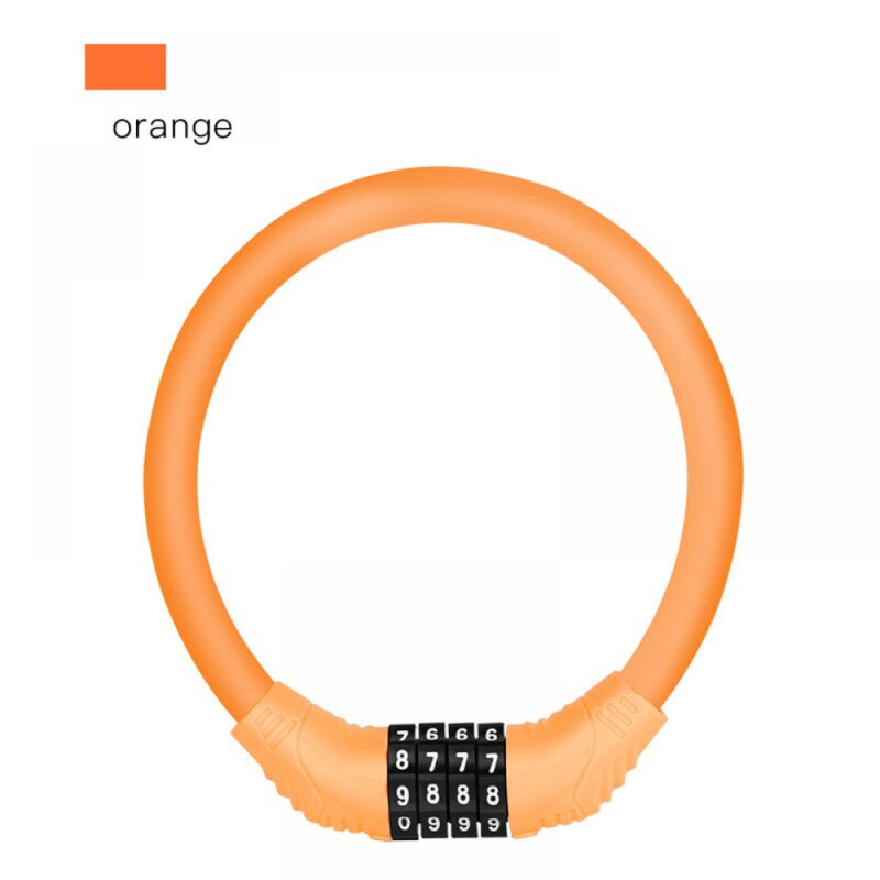 Orangefarbenes Fahrradschloss Mit Zahlencode, Mini-ring, Tragbar, Fahrradzubehör