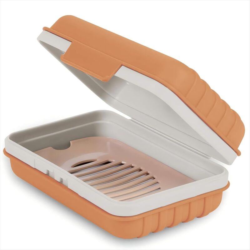 Seifenschale, 1 Stück Seifenschale Mit Deckel, Tragbare Seifenschale Für Dusche, Reisen, Camping, Auslaufsicher, Reisegröße, Orange
