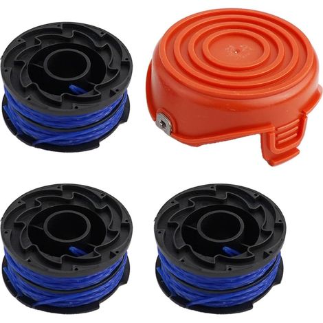 Ersatz-spulenabdeckung Mit Faden Für Black & Decker Gl650sbc Gl651sb Gl652 Gl653 Gl65 Gl656 Freischneider-zubehör (1 Kappe + 3 Spulen)