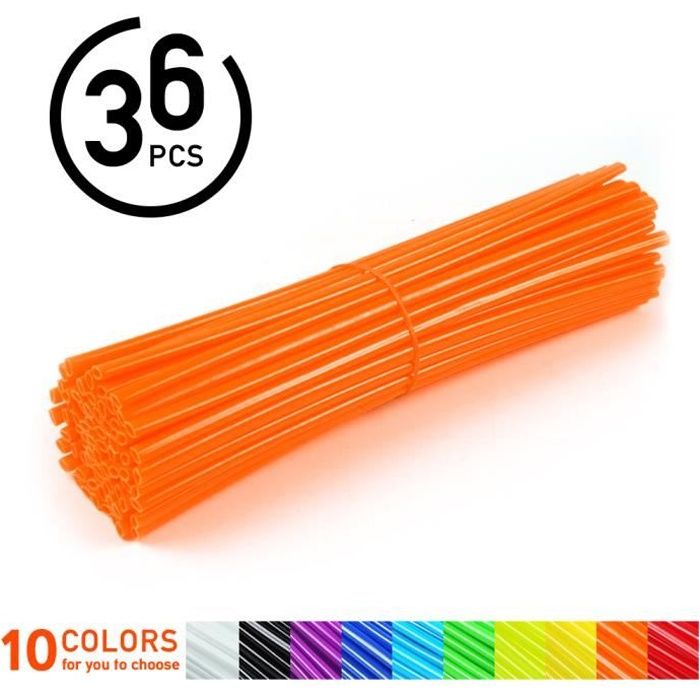 36 Fahrradspeichenschützer, Motocross-speichenabdeckungen, Speichenschutz (orange)