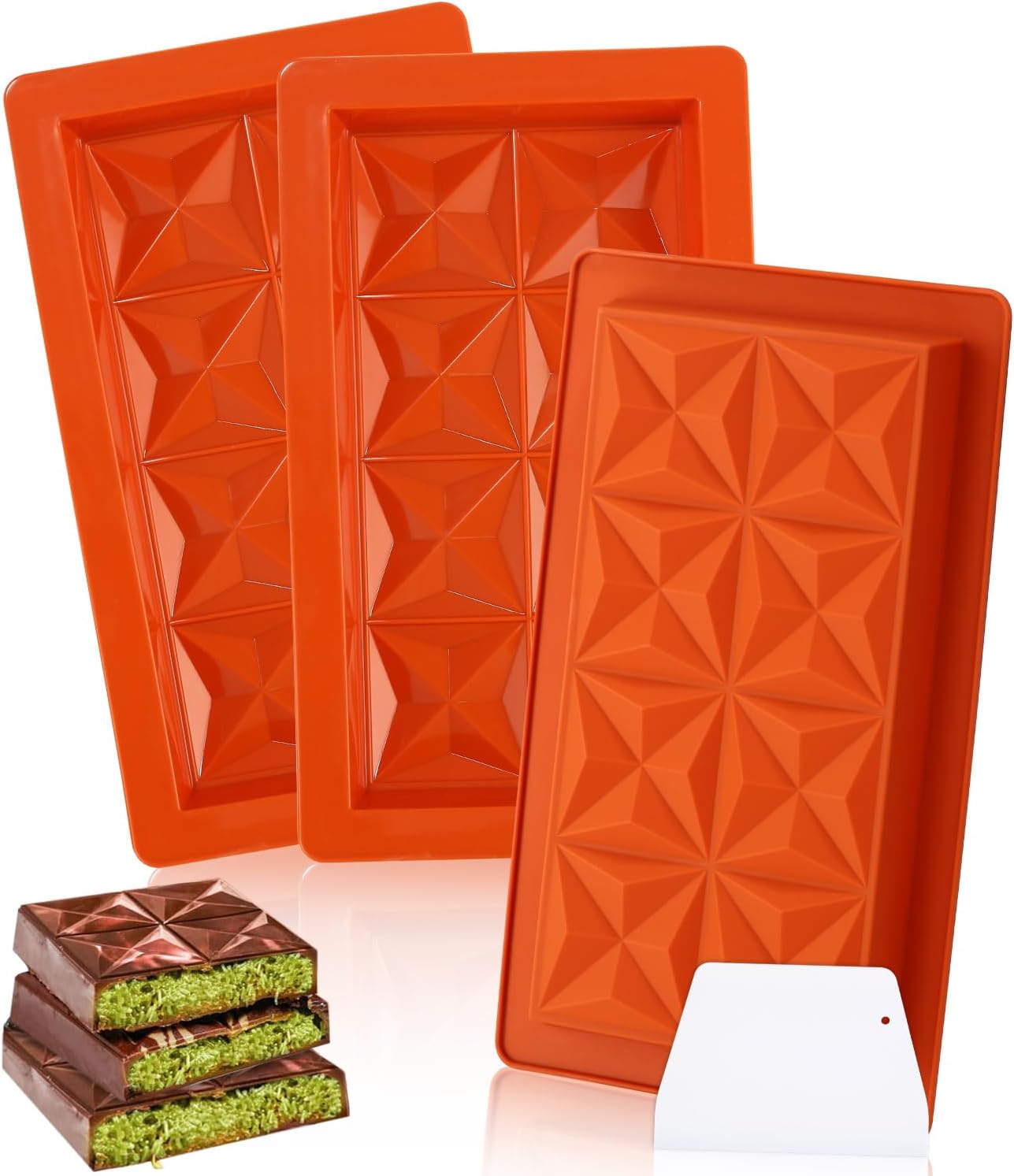 Moule À Chocolat, Moule À Chocolat En Silicone, Lot De 3 Moules En Silicone, Moule À Barres De Chocolat, Moule À Chocolat Extra Profond Pour Chocolat, Bonbons, Pour La Fabrication De Chocolat, Sans Bp