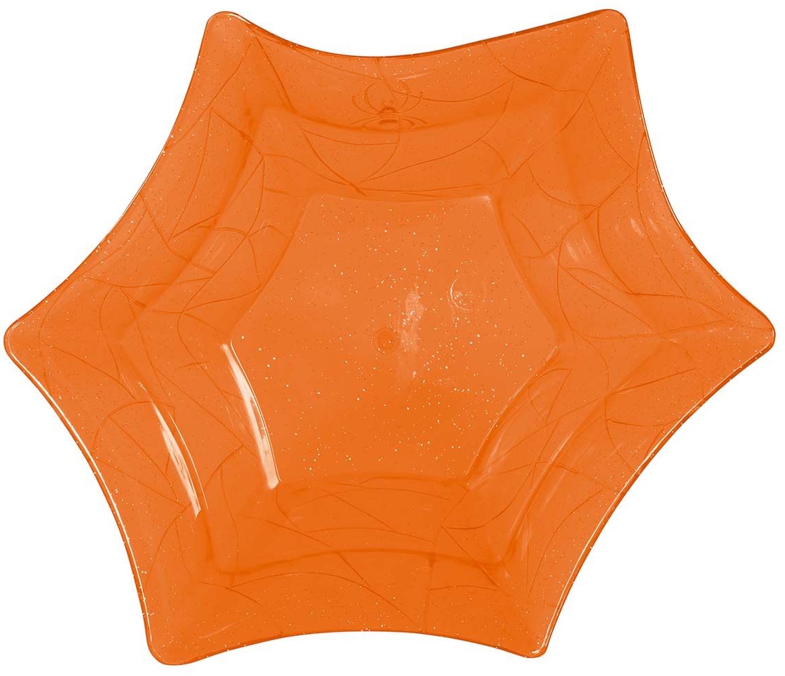 Schale Orangefarbene Schale Spinnennetzmuster 30x14cm