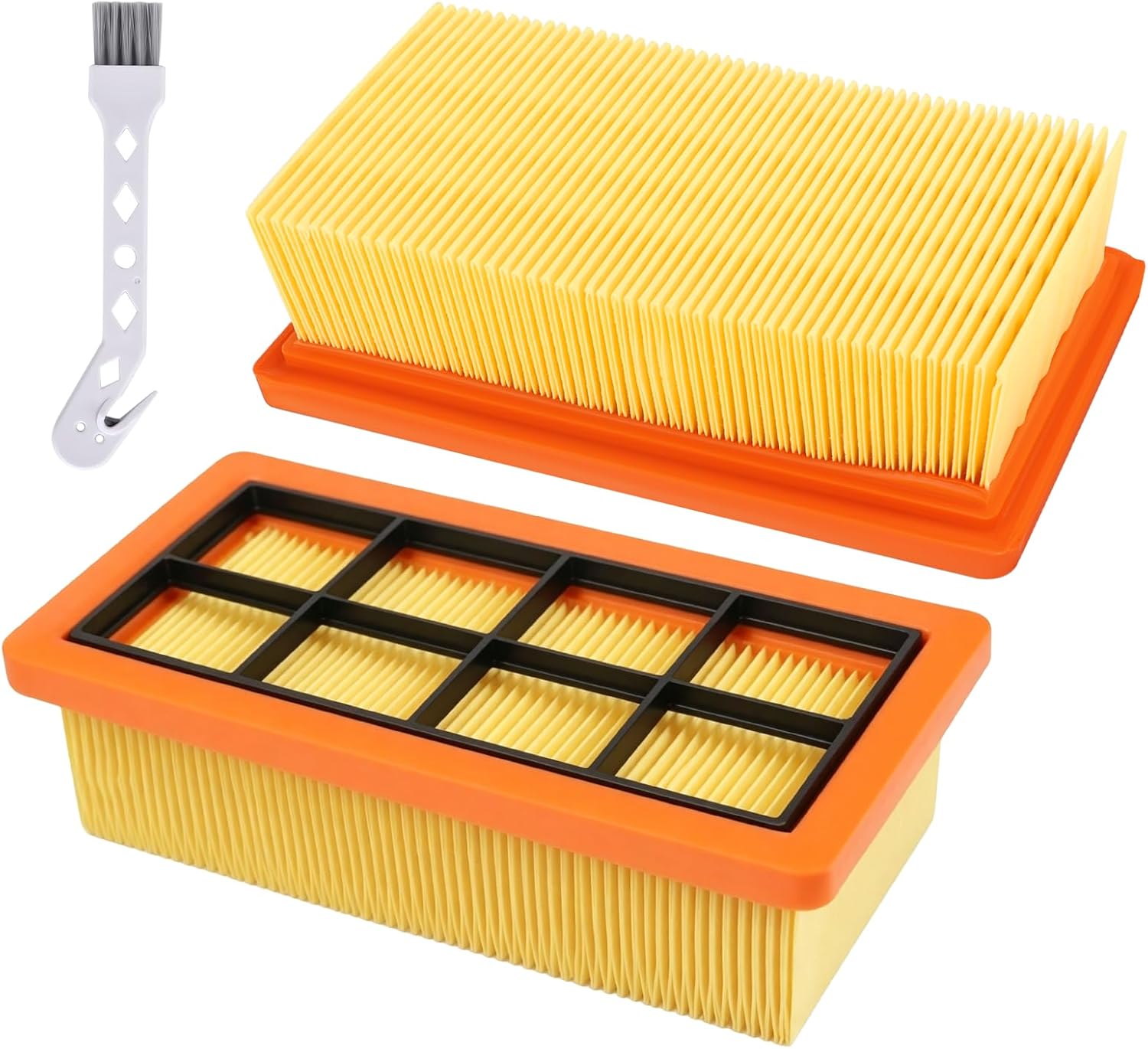 Packung Mit 2 Kfi 7420 Flachplissierfiltern Für Kärcher Ad 2, Ad 2 Battery, Ad 4 Premium, Ad 3 Premium, Ad 3, Ad 3.200, Ad 3.000 Asche- Und Trockensauger, Ersatzfilter-teilenummer 6.415
