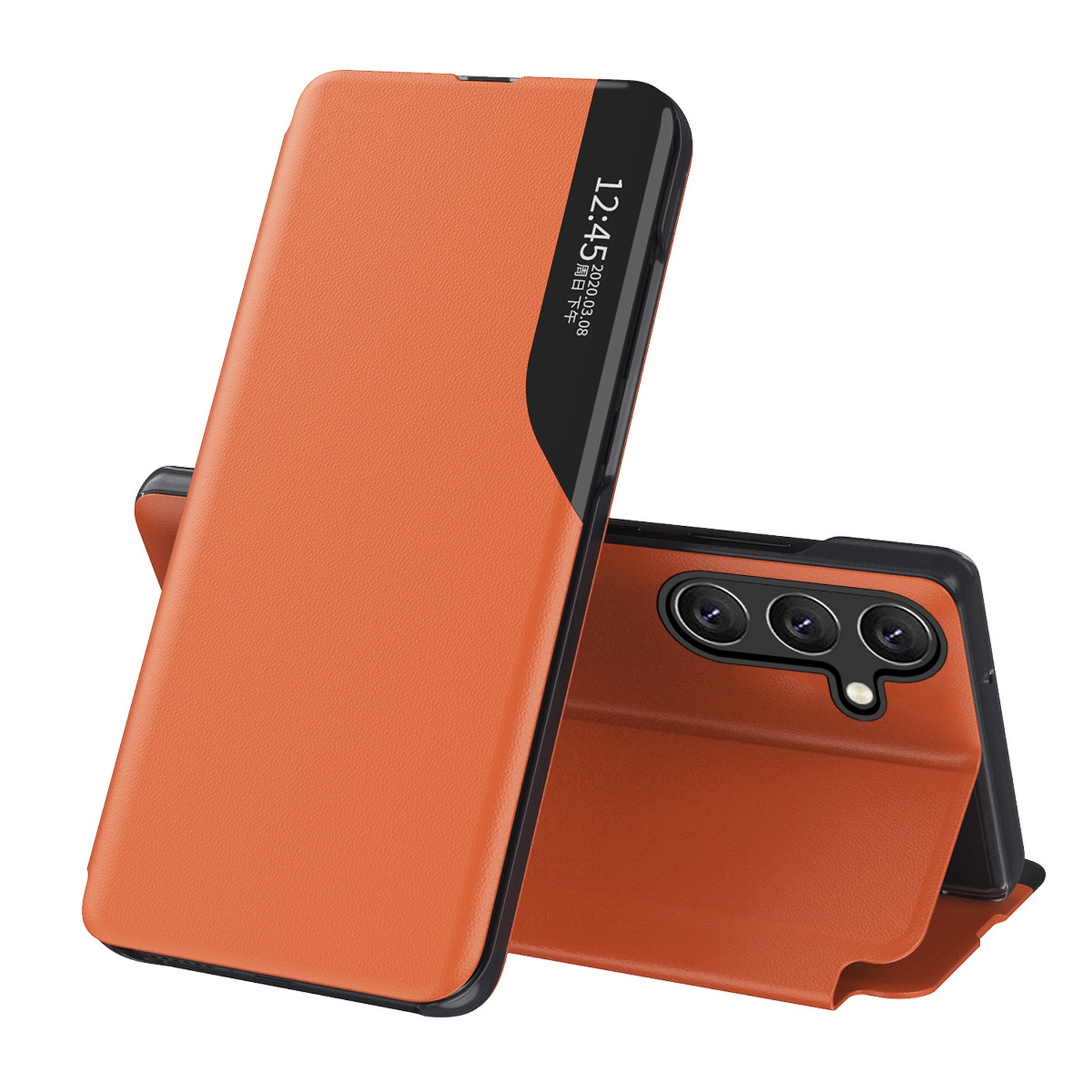 Samsung Galaxy A26 Eco-leder-schutzhülle Mit Klappständer – Orange