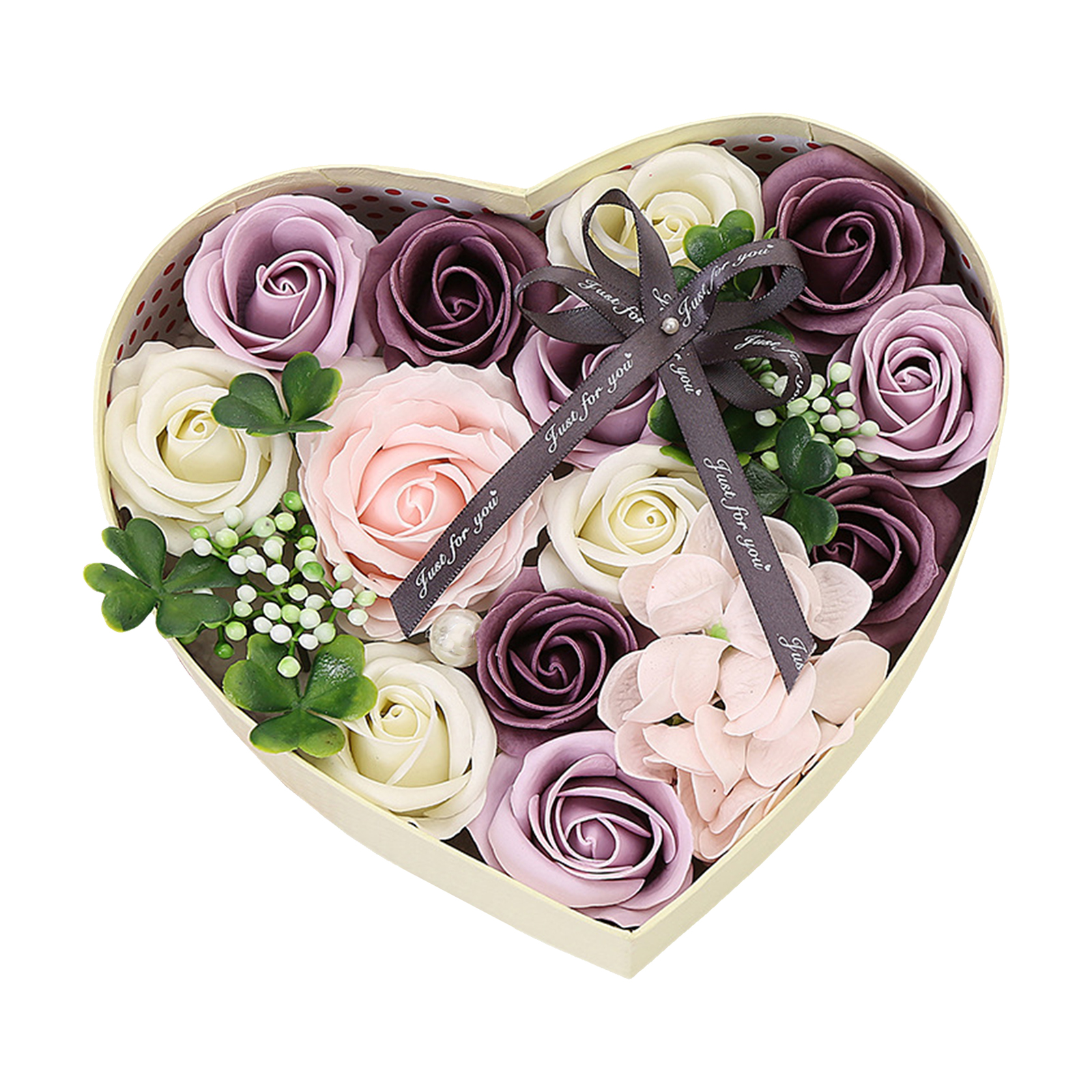Duftende Seifenrose, Präsentiert In Einer Herzförmigen Geschenkbox Mit Karte – Künstliche Rose Der Ewigkeit (1 Stück)