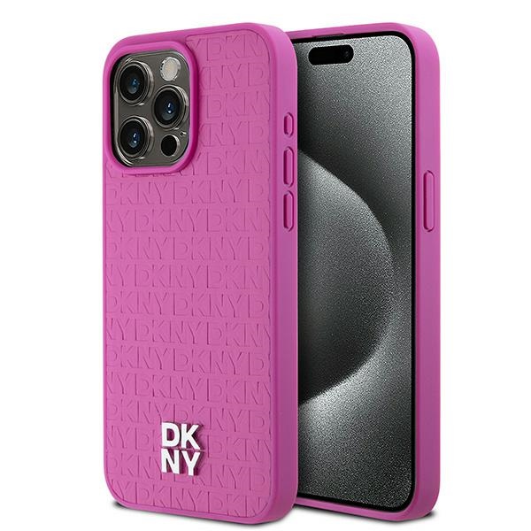 Dkny Dkhmp15xpshrpsp Iphone 15 Pro Max6,7" Rosa Hardcase Leder Monogramm Muster Metall Logo Magsafe