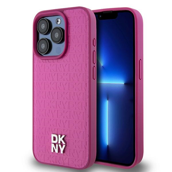 Dkny Dkhmp15lpshrpsp Iphone 15 Pro 6,1" Rosa Hardcase Leder Monogramm Muster Metall Logo Magsafe