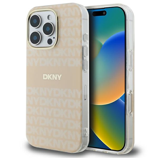 Dkny Dkhmp16lhrhsep Iphone 16 Pro 6,3" Rosa Hartschale Wiederholtes Texturmuster & Streifen Magsafe