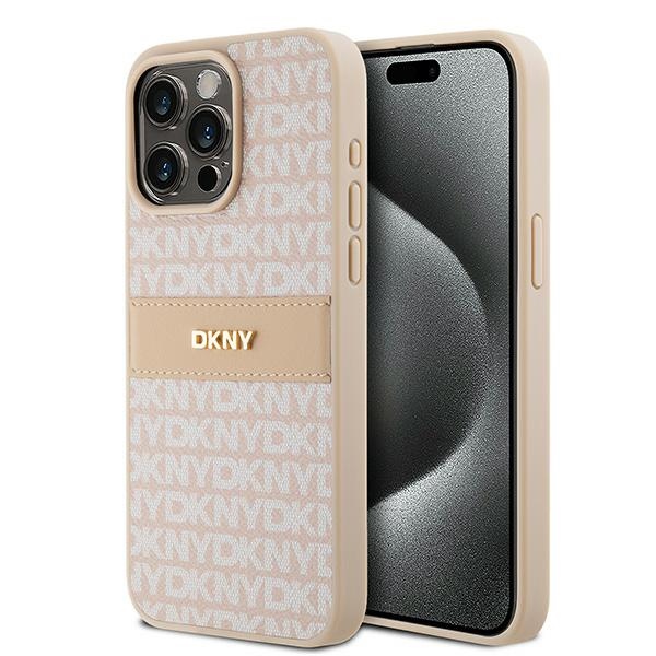 Dkny Dkhcp15xprthslp Iphone 15 Pro Max6,7" Rosa Hartschale Aus Leder Mit Monostreifen Und Metalllogo