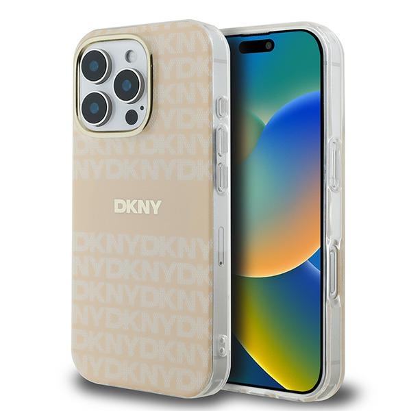 Dkny Dkhmp16xhrhsep Iphone 16 Pro Max 6,9" Pink/pink Hartschalenetui Mit Sich Wiederholendem Strukturmuster Und Streifen, Magsafe
