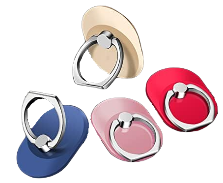 4x Selbstklebende Handy-ringhalter In Gold, Rosa, Rot Und Blau