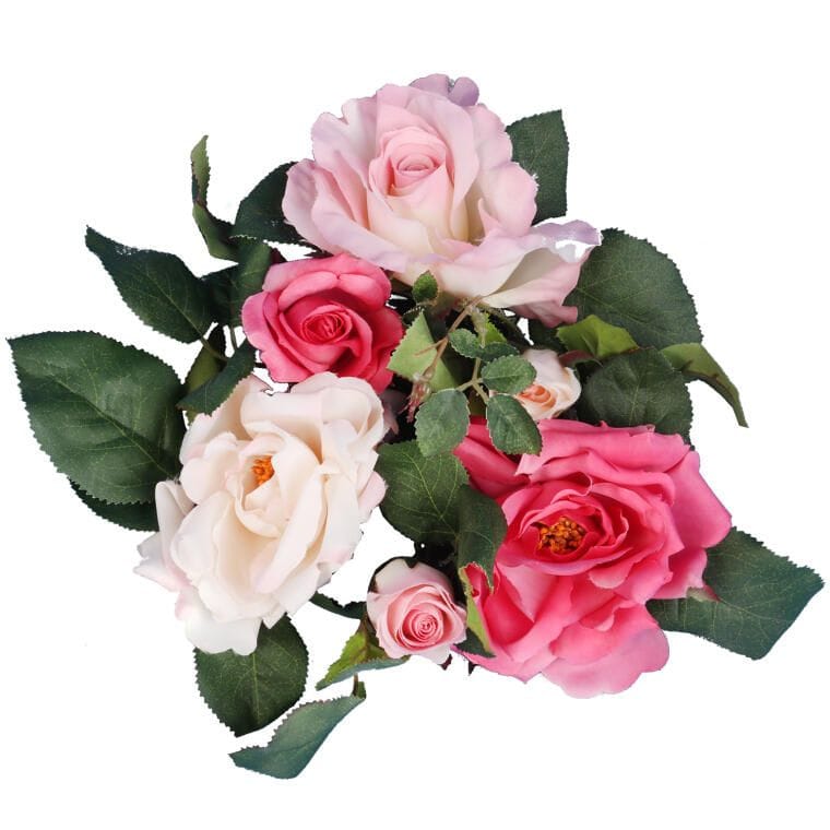 Romantischer Kranz Mit Rosa Rosen, Durchmesser 20 Cm