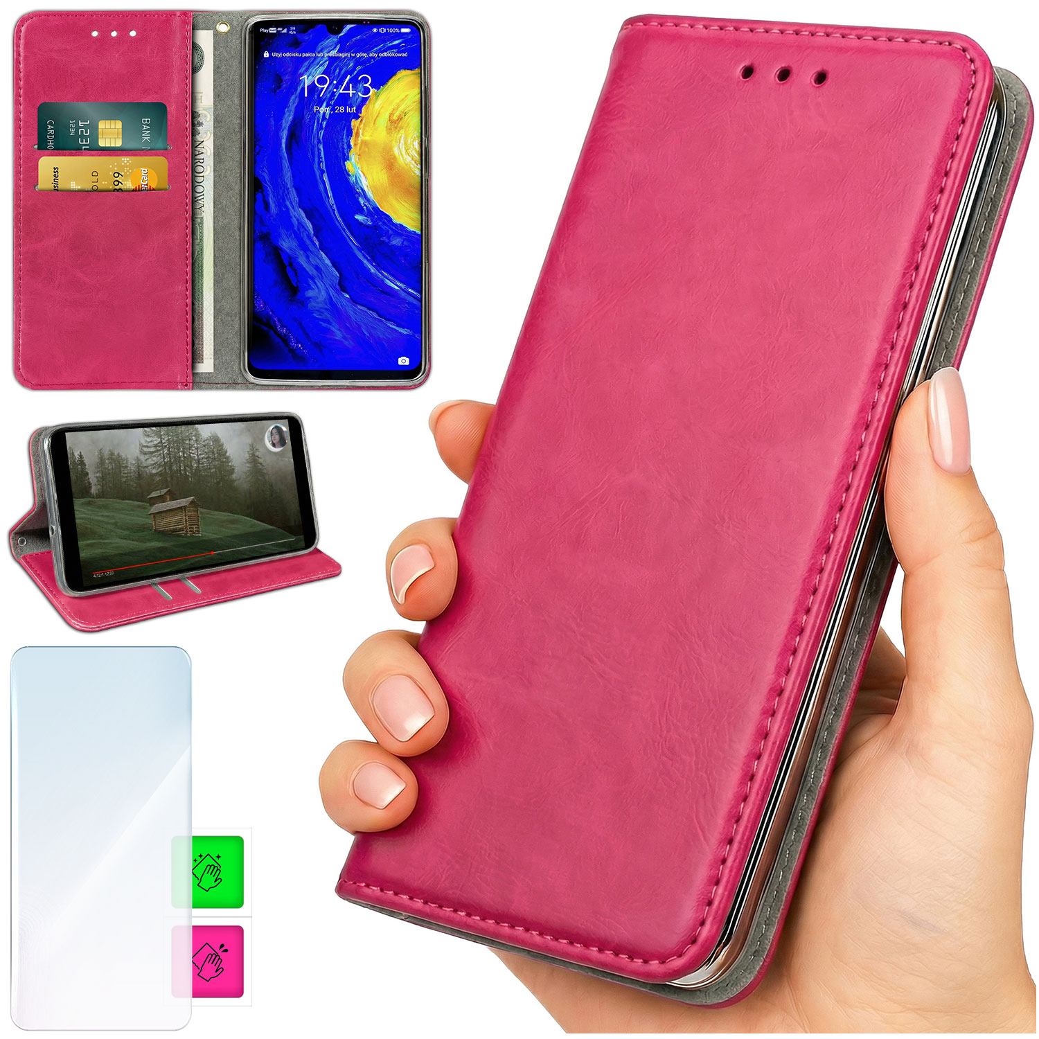 Samsung Galaxy S23 Fe Brieftaschenhülle - Pinke Hülle Bluemoon