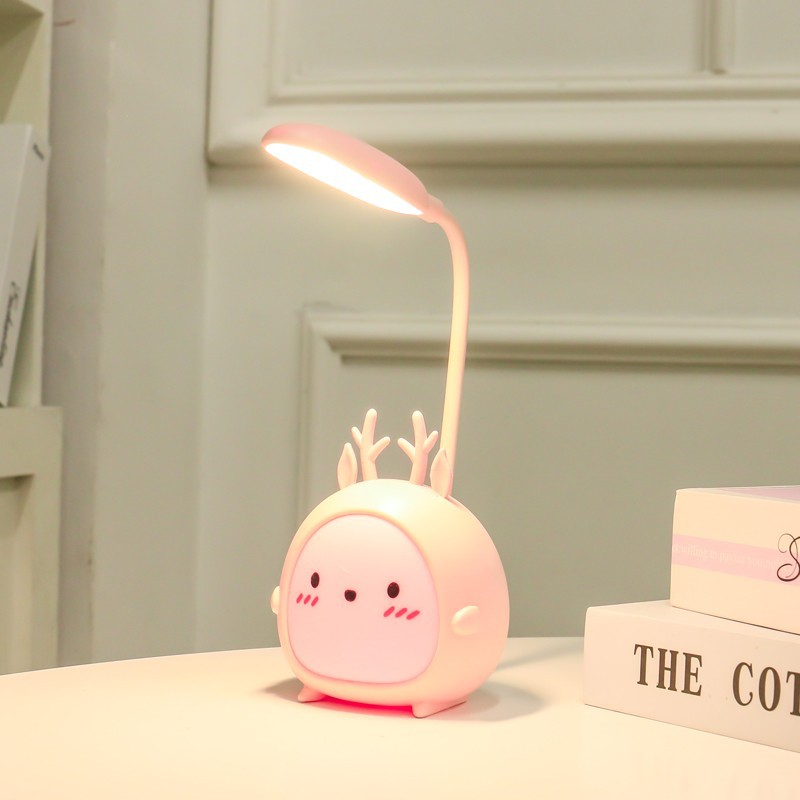 Neues, Wiederaufladbares Und Kreatives Led-nachtlicht In Form Eines Rosa Rehkitzes, Ideal Zum Schutz Der Augen, Perfekt Für Studentenzimmer Und Wohnheime. Niedliches Rosa Reh-design.