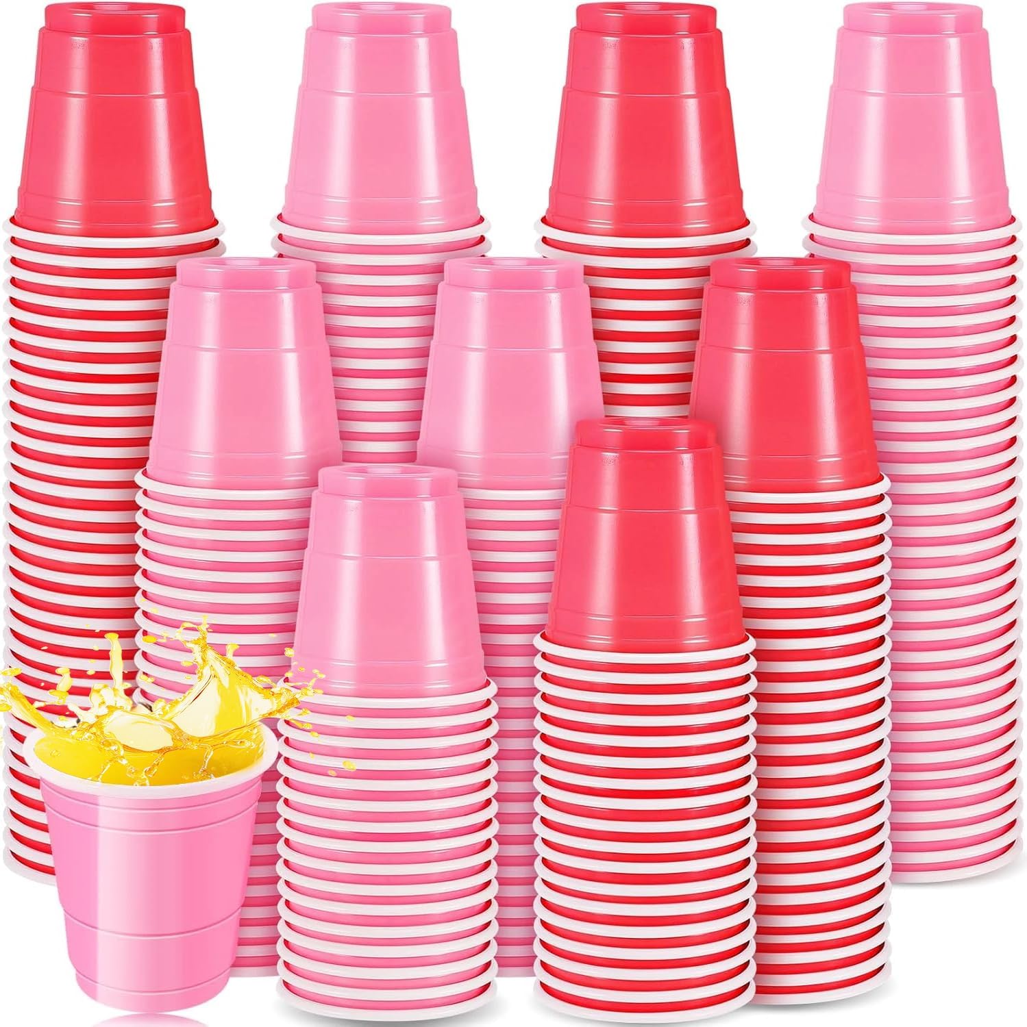 Lot De 200 Mini Verres À Shot, 6 Cl/60 Ml, Verres À Shot Réutilisables, Verres De Dégustation Pour Fêtes, Camping, Dégustations, Anniversaires, Mariages (rose, Rouge Rosé)