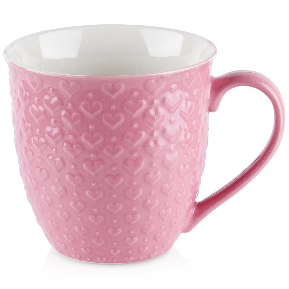 Großer Keramikbecher Für Getränke Wie Kaffee, Tee Oder Kräuter, Rosa, 580 Ml