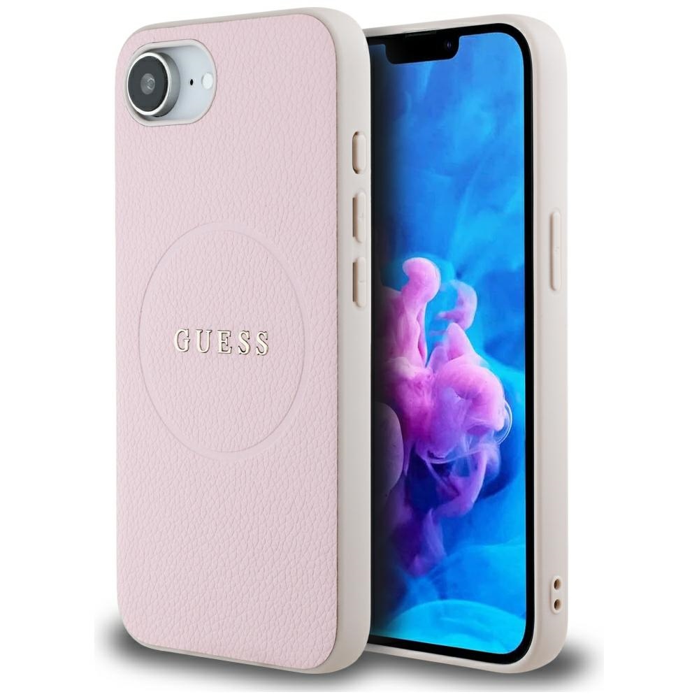 Guess Grained Ring Magsafe Hülle Für Iphone 16e / 17e Pink
