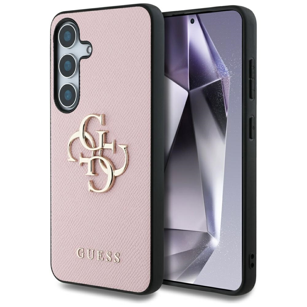 Guess Grained Big 4g Logo Small Classic Logo Hülle Für Samsung Galaxy S25 Pink