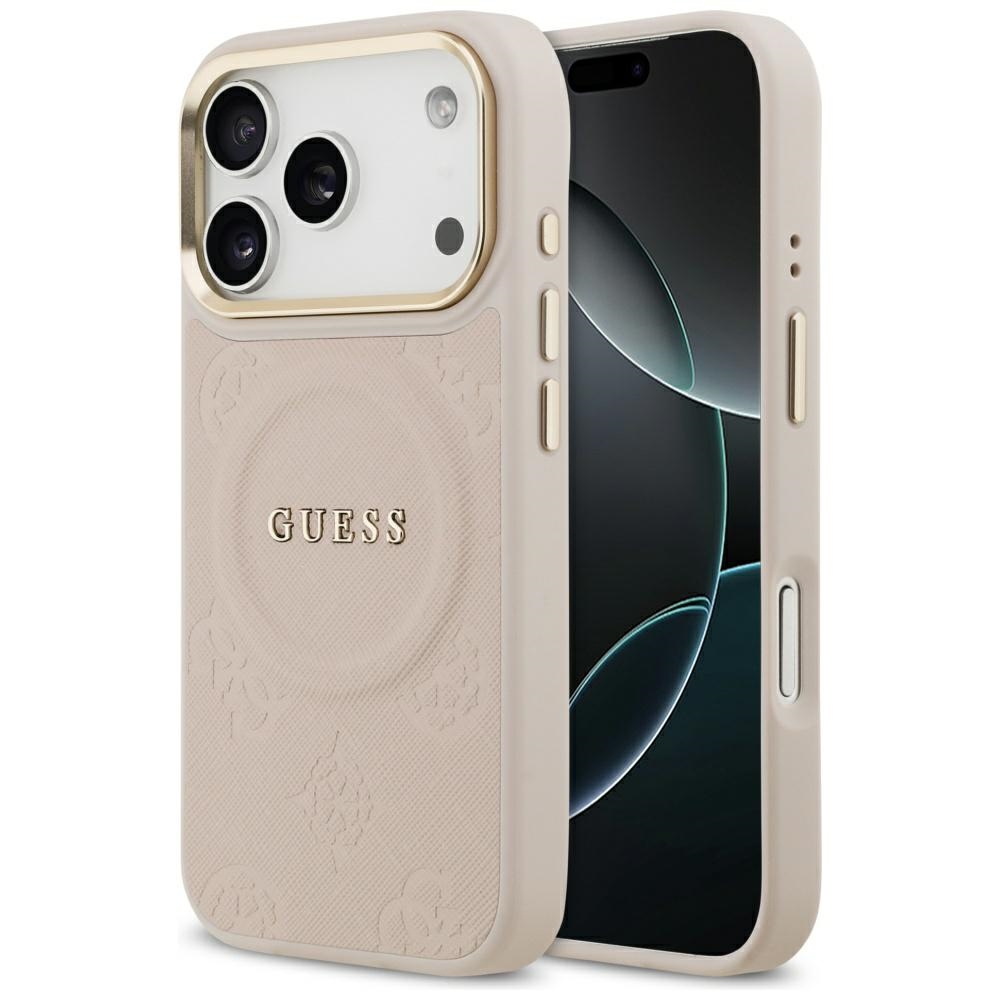 Guess Peony Hot Stamp Magsafe Hülle Für Iphone 17 Pro Pink