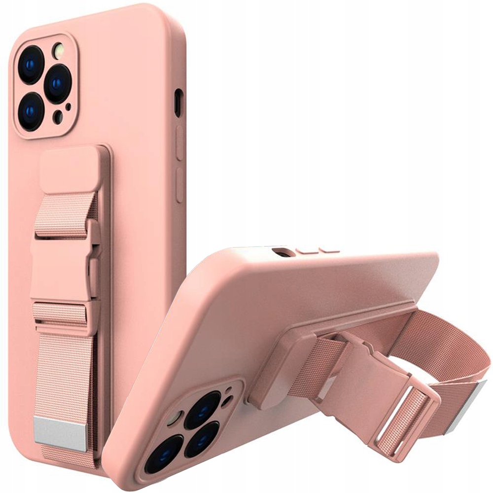 Gel-schutzhülle Mit Trageband Und Kette Für Iphone 8 Plus / Iphone 7 Plus, Pink