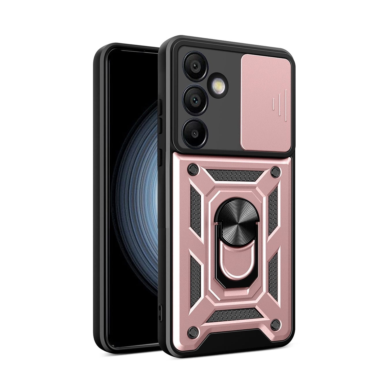 Hybrid Armor Camshield Hülle Mit Ständer Und Kameraabdeckung Für Samsung Galaxy A56 – Pink