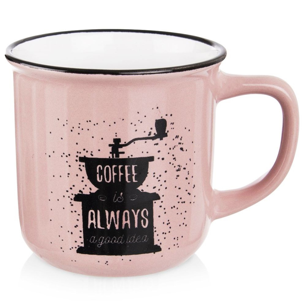 Keramikbecher Für Kaffee, Tee, Kräuter Und Andere Getränke, Rosa, 370 Ml