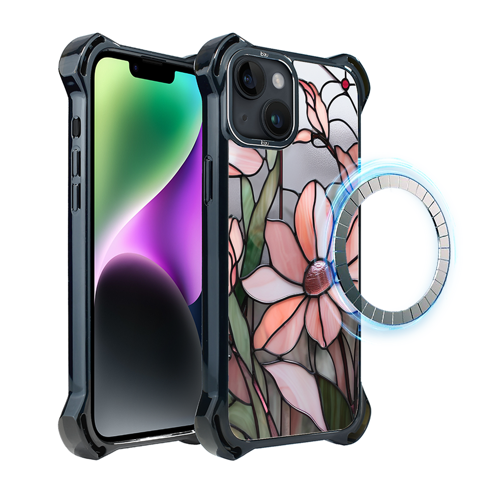 Iphone 14 Plus Ibizu Dropguard Ultra Hülle Mit Magsafe, Glasfarben, Pink Magnolia