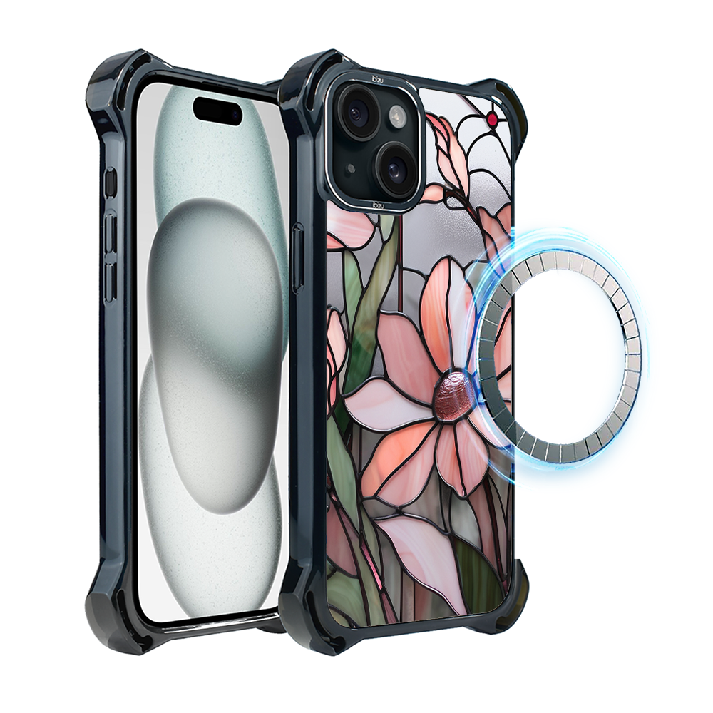 Iphone 15 Ibizu Dropguard Ultra Hülle Mit Magsafe, Glasfarben, Pink Magnolia
