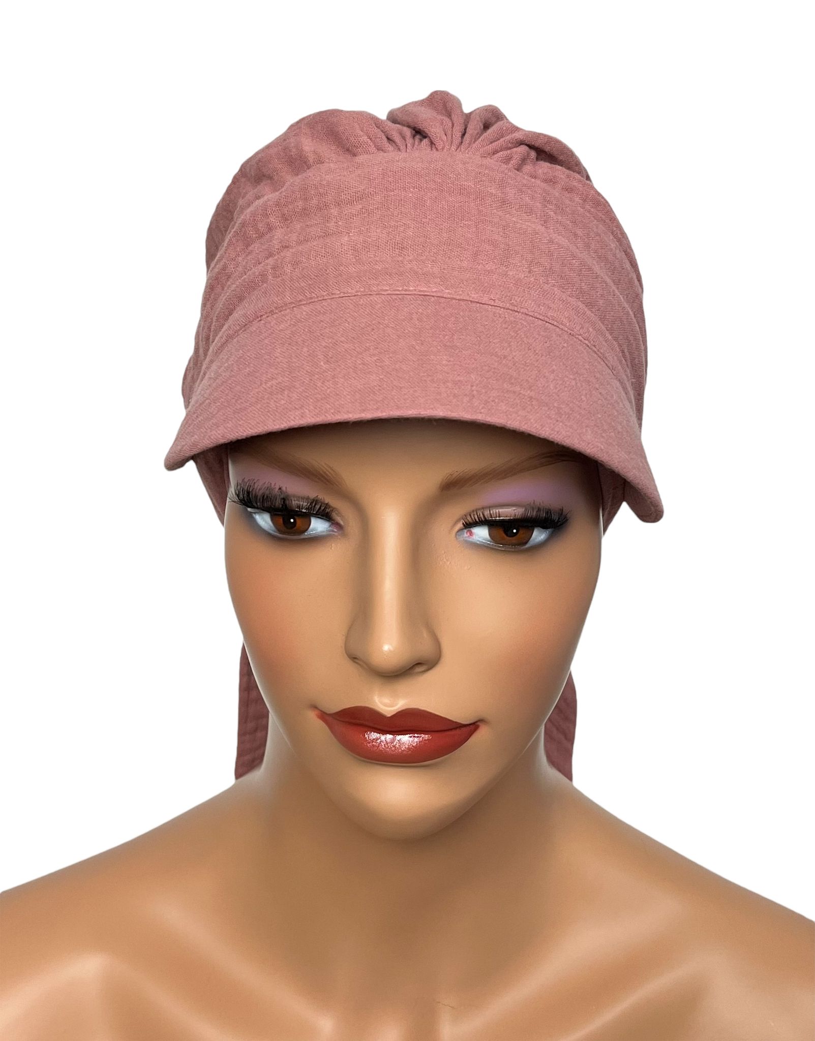 Sonnenschutzschal Tess Mit Visier 031 Aus Musselin, Turban Ohne Muster
