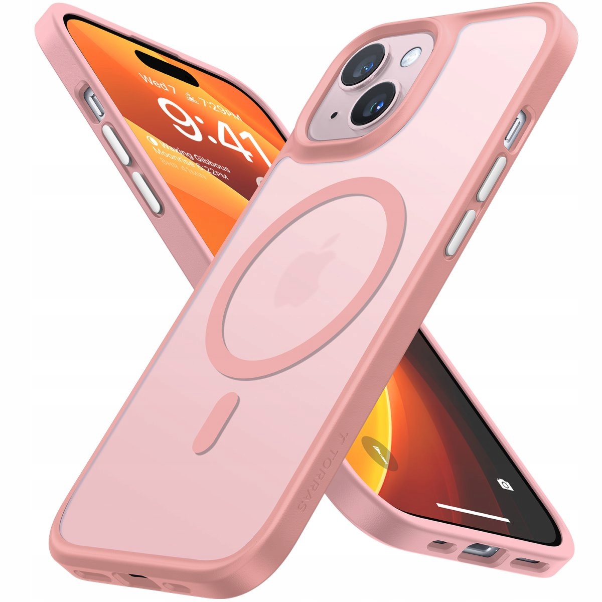 Matte Magnethülle Für Magsafe Für Iphone 15 + Glas Matsejf02pink