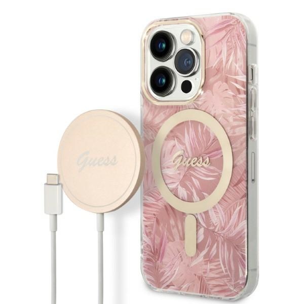 Iphone 14 Pro Guess Jungle Magsafe Hülle Pink